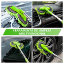 FlexWash Pro — Escova Retrátil de Lavagem Camada Dupla com Alça de Alumínio 1,35m