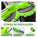 FlexWash Pro — Escova Retrátil de Lavagem Camada Dupla com Alça de Alumínio 1,35m