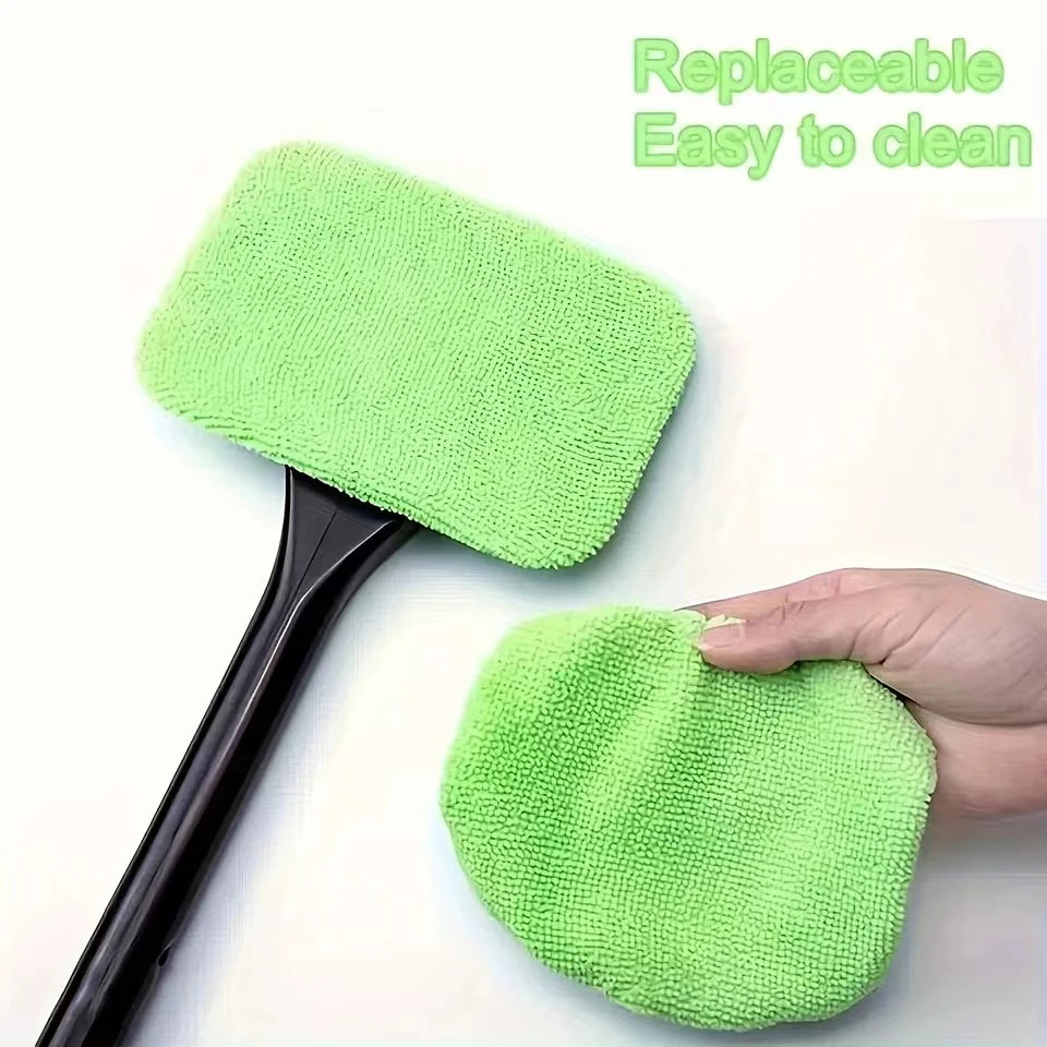 Car Window Cleaner Brush Kit – Long Handle Windshield & Interior Auto Glass Cleaning Tool