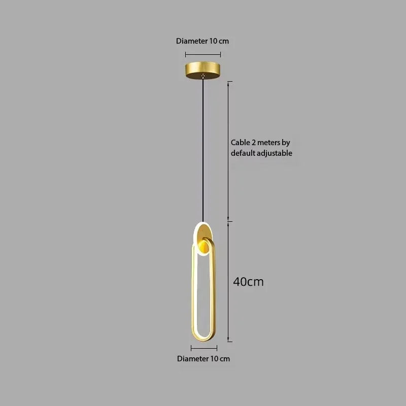 Modern Acrylic LED Ceiling Light | Pendant Chandelier for Living Room, Bedroom & Dining Room | Gold Black Minimalist Design