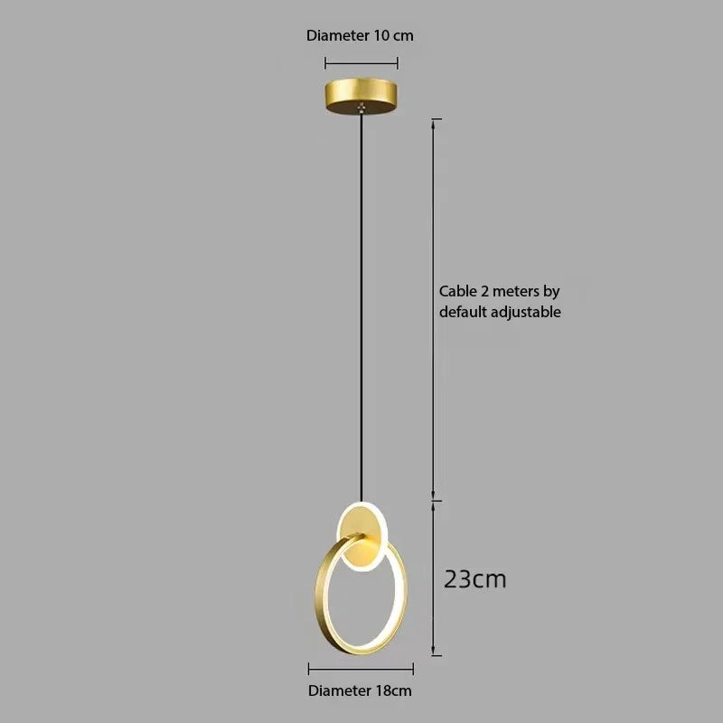 Modern Acrylic LED Ceiling Light | Pendant Chandelier for Living Room, Bedroom & Dining Room | Gold Black Minimalist Design