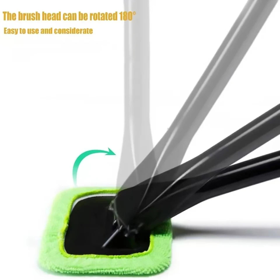 Car Window Cleaner Brush Kit – Long Handle Windshield & Interior Auto Glass Cleaning Tool