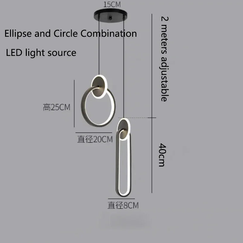 Modern Acrylic LED Ceiling Light | Pendant Chandelier for Living Room, Bedroom & Dining Room | Gold Black Minimalist Design