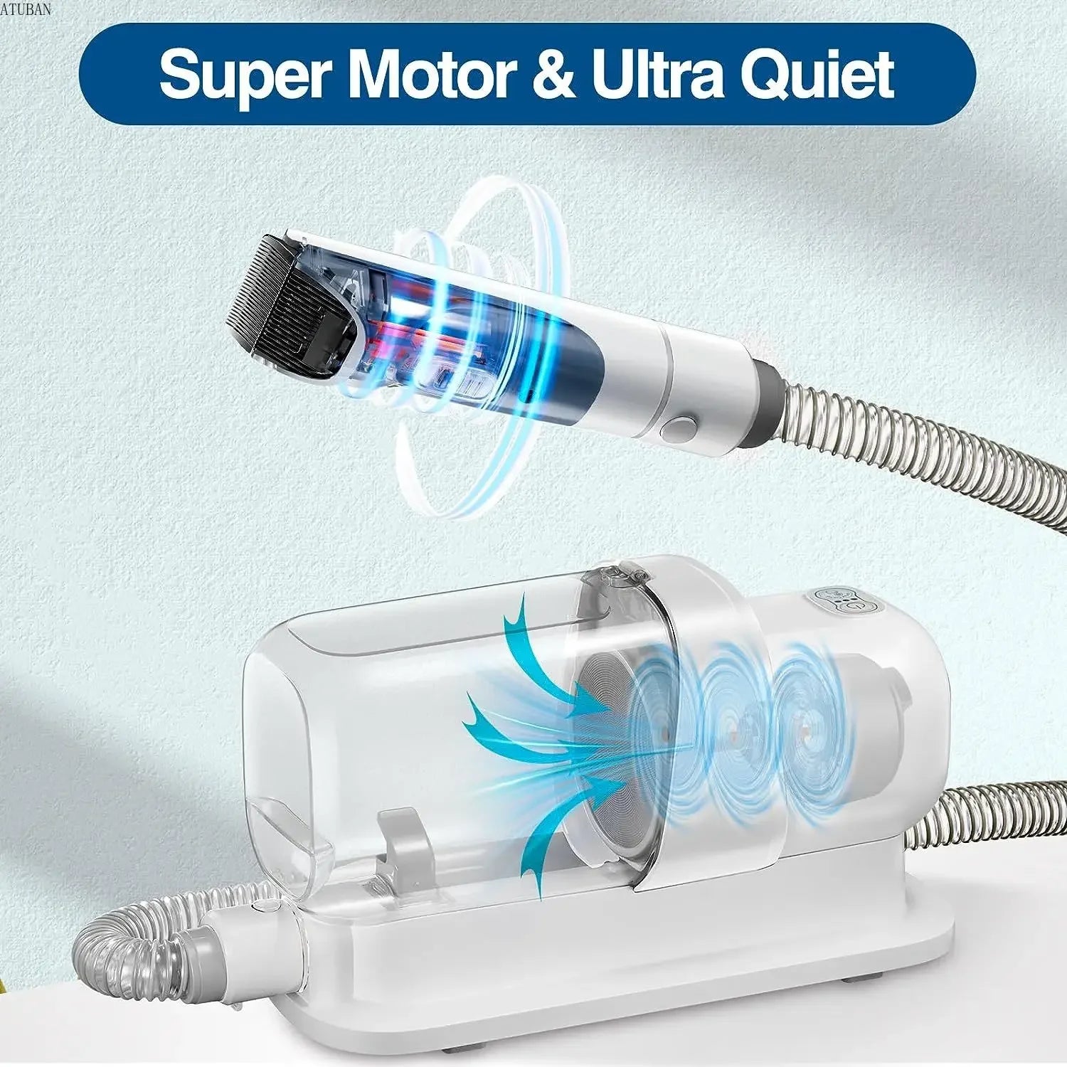 GroomVac Pro™ – 2.3L Pet Grooming Vacuum Kit