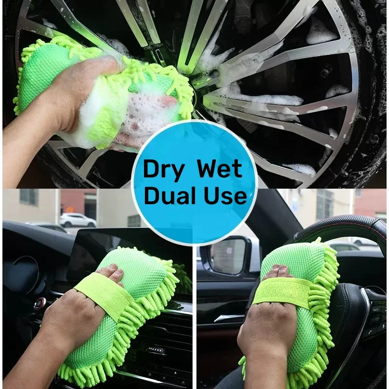 Microfiber Car Cleaning Kit – Wash Sponges, Towels & Detailing Gloves