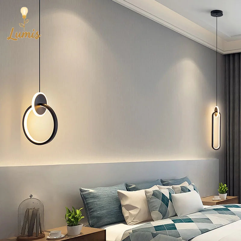 Modern Acrylic LED Ceiling Light | Pendant Chandelier for Living Room, Bedroom & Dining Room | Gold Black Minimalist Design