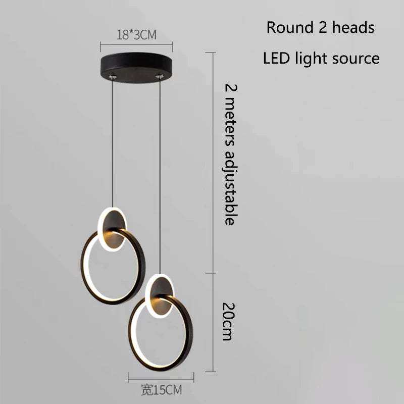 Modern Acrylic LED Ceiling Light | Pendant Chandelier for Living Room, Bedroom & Dining Room | Gold Black Minimalist Design