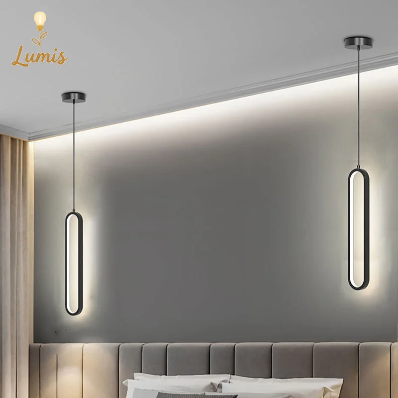 Modern Acrylic LED Ceiling Light | Pendant Chandelier for Living Room, Bedroom & Dining Room | Gold Black Minimalist Design
