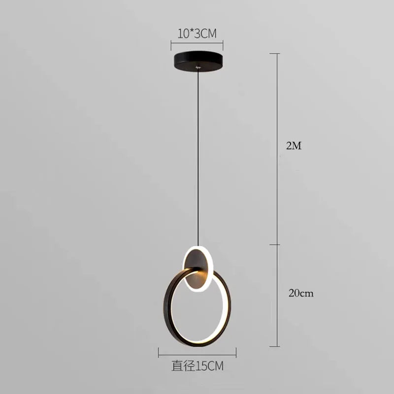 Modern Acrylic LED Ceiling Light | Pendant Chandelier for Living Room, Bedroom & Dining Room | Gold Black Minimalist Design