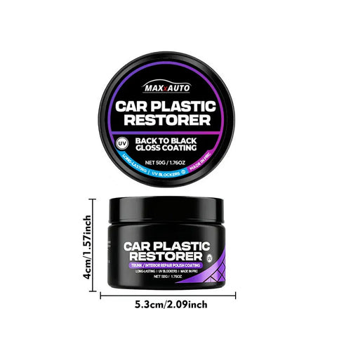 Car Plastic & Interior Restorer – Back-to-Black Gloss Wax for Leather, Panels & Trim
