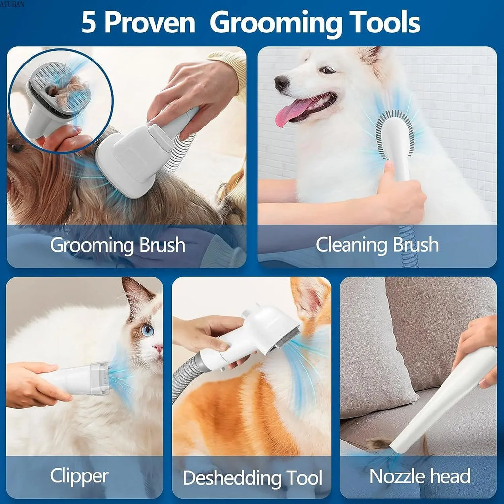 GroomVac Pro™ – 2.3L Pet Grooming Vacuum Kit