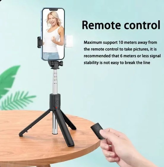 Selfie Stick Tripod with Bluetooth Remote – Extendable to 27in | Portable Phone Stand for Travel, Vlogging & Group Shots